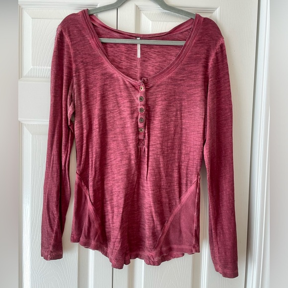 Free People Maroon long sleeve - Picture 3 of 3